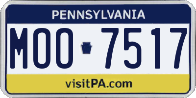 PA license plate MOO7517
