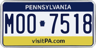 PA license plate MOO7518