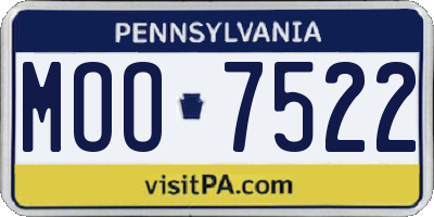 PA license plate MOO7522