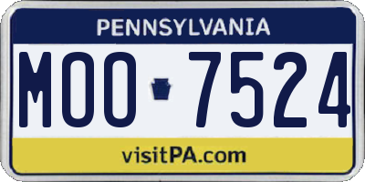 PA license plate MOO7524