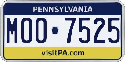PA license plate MOO7525