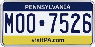 PA license plate MOO7526