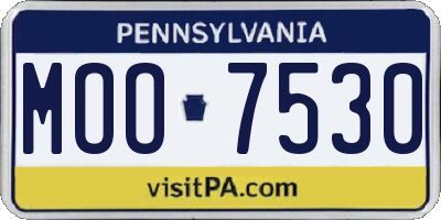 PA license plate MOO7530