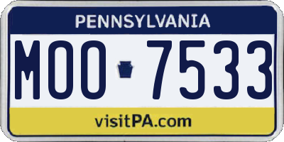 PA license plate MOO7533