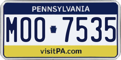 PA license plate MOO7535