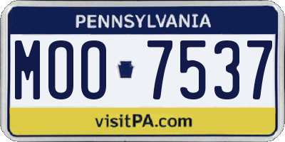 PA license plate MOO7537
