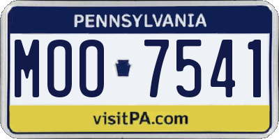 PA license plate MOO7541
