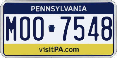 PA license plate MOO7548