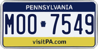 PA license plate MOO7549