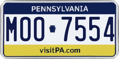 PA license plate MOO7554