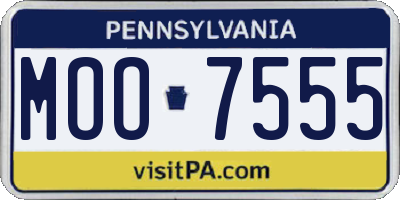 PA license plate MOO7555