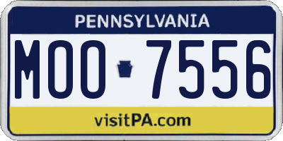 PA license plate MOO7556