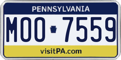 PA license plate MOO7559