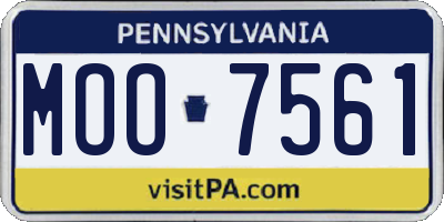 PA license plate MOO7561