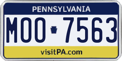PA license plate MOO7563