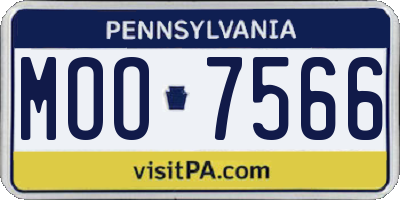 PA license plate MOO7566