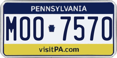 PA license plate MOO7570