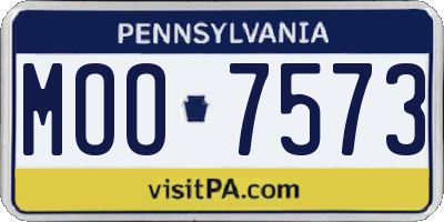 PA license plate MOO7573