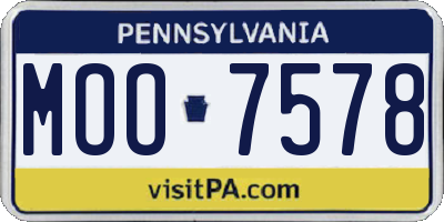 PA license plate MOO7578
