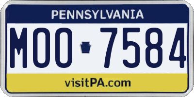 PA license plate MOO7584