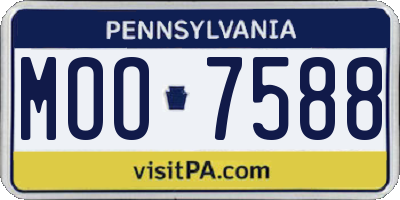 PA license plate MOO7588