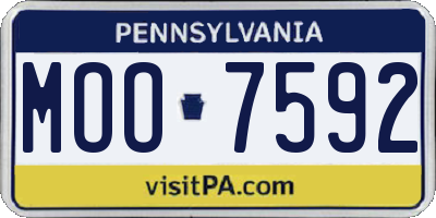 PA license plate MOO7592