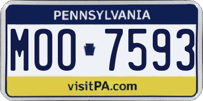 PA license plate MOO7593