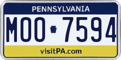 PA license plate MOO7594