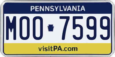 PA license plate MOO7599