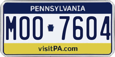 PA license plate MOO7604