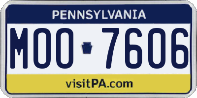 PA license plate MOO7606