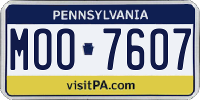 PA license plate MOO7607