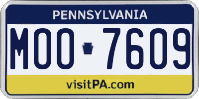 PA license plate MOO7609