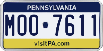 PA license plate MOO7611