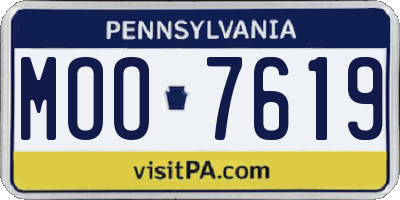 PA license plate MOO7619