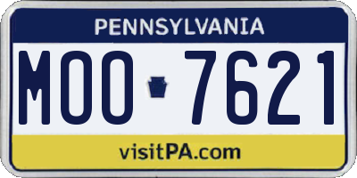 PA license plate MOO7621