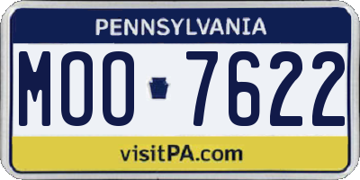 PA license plate MOO7622