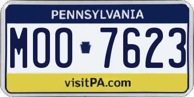 PA license plate MOO7623