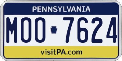 PA license plate MOO7624