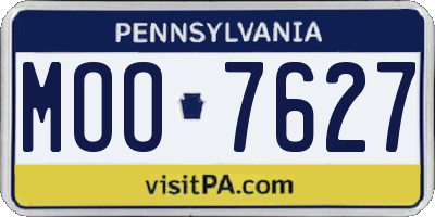 PA license plate MOO7627