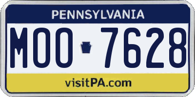PA license plate MOO7628