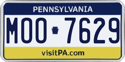 PA license plate MOO7629