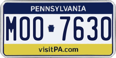 PA license plate MOO7630