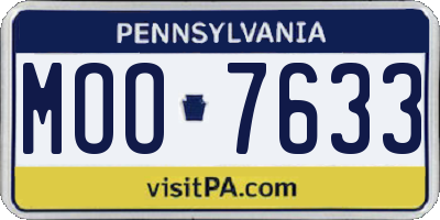PA license plate MOO7633