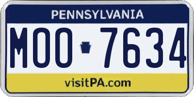 PA license plate MOO7634