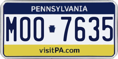 PA license plate MOO7635
