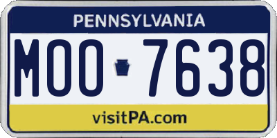 PA license plate MOO7638