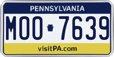 PA license plate MOO7639