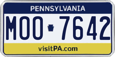 PA license plate MOO7642
