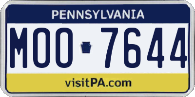 PA license plate MOO7644